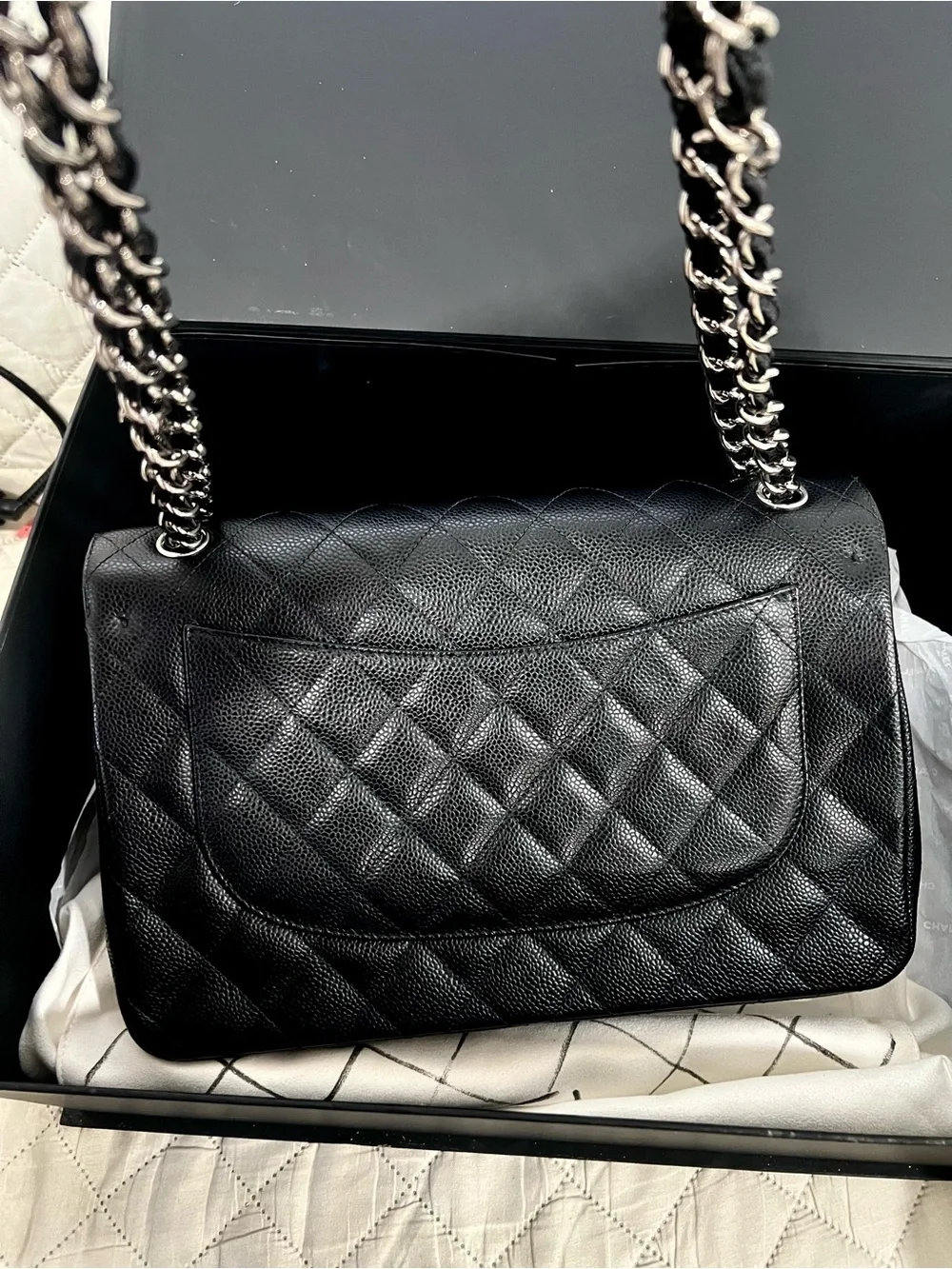 Chanel Classic Caviar Double Flap Jumbo size